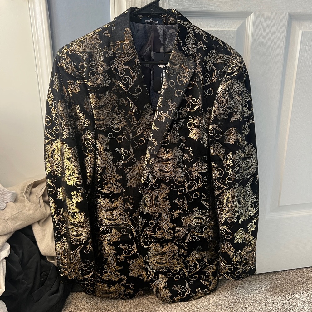 INC International Concepts Black and Gold Blazer